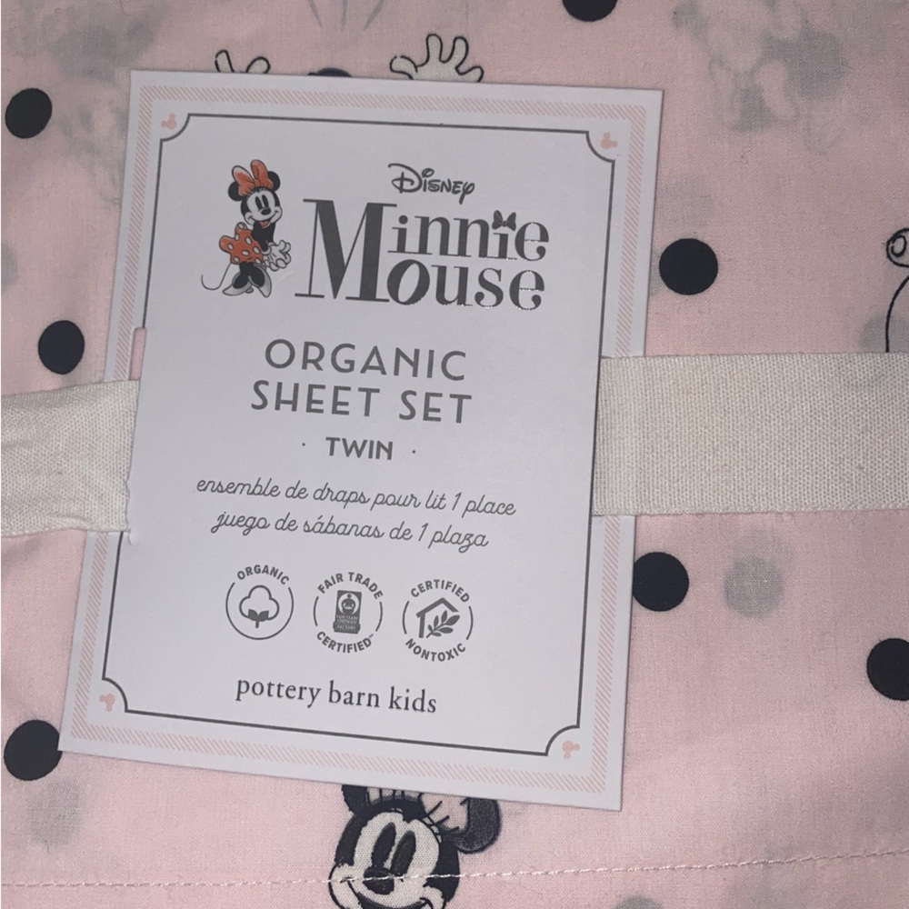 Pottery Barn Kids Disney Minnie Mouse twin  Sheet Set with pillow sham - Picture 3 of 10